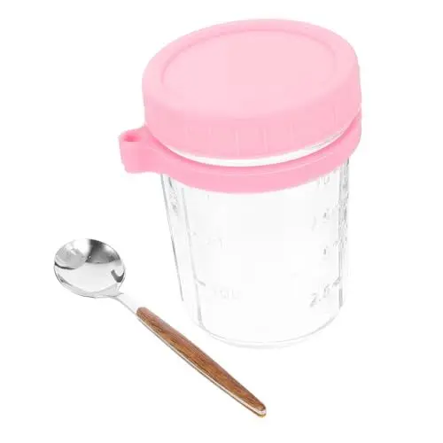 Produktbild: Garneck Overnight Oats Gläser Mit Deckel Für Lebensmittel Lebensmittelbehälter Mit Deckel Müslibecher Zum Mitnehmen Frühstück Haferflockenbecher Mit Deckel Soda-kalk-glas
