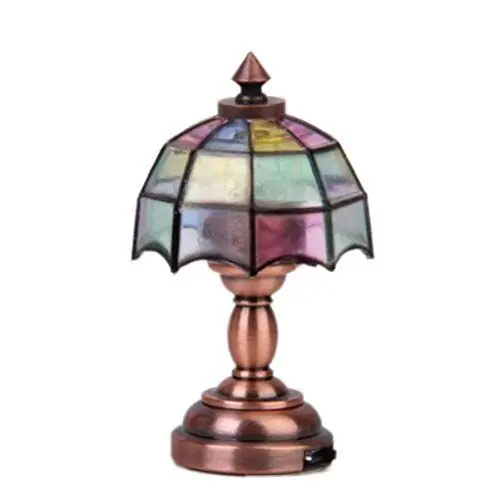 Produktbild: Garneck Puppe Lampe Modell Puppenhaus Mini Lampenschirm Neben Tisch Lampe Licht Modell Puppenhaus Zimmer Decor Zubehör