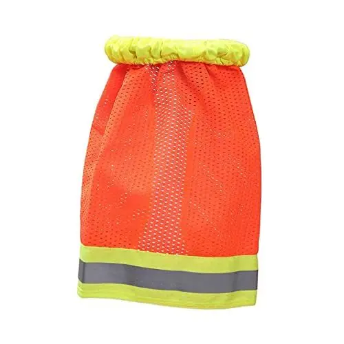 Produktbild: Garneck Construction Hat Cover Mit Nackenschutz Reflektierendes Sonnenblendschutznetz Für Sicherheitshelme Uv-Schutz Orange