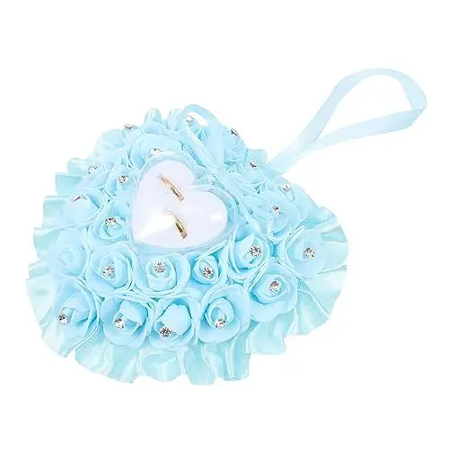 Produktbild: Garneck Ring Ring Box Ehering Kissenhülle Ringhülle Für Hochzeit Herzform Ringkissen Hochzeitsaccessoire Rose Hochzeit Herz Ringkissen Ringkissenhülle Braut Ringkissen