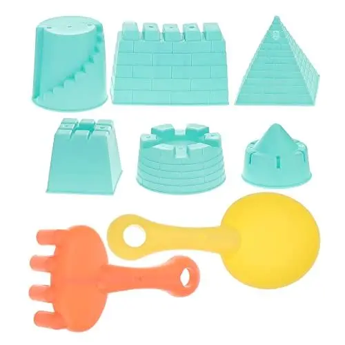 Produktbild: Garneck Sandburg Spielset Für – 9-teiliges Burg Sandformen Bauset Mit Bunten Schaufeln Und Rechen – Perfekt Für Den Sommer Im Sandkasten Und Am Strand Für Mädchen Und Jungen