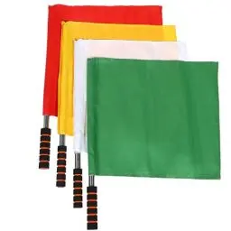 Produktbild: Garneck Schiedsrichter Fahnen, 4 Farben Schiedsrichter Flaggen Fußball Handflaggen Linienrichter Flagge Hochsichtbar Schiedsrichterfahne, Gelb/Rot/Grün/Weiß
