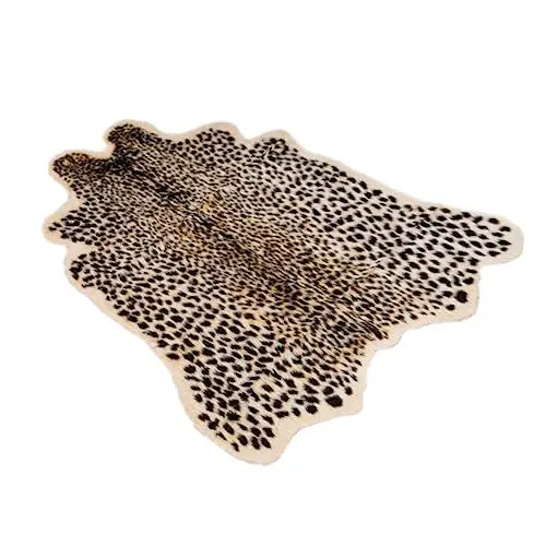 Produktbild: Garneck Schlafzimmer Teppiche Teppich Aus Rindslederimitat Flauschiger Teppich rutschfeste Matte Teppich Mit Tiermotiv Teetisch Teppich Kuhfell-imitat-Teppich Plüschkuh Drucken Bodenmatte