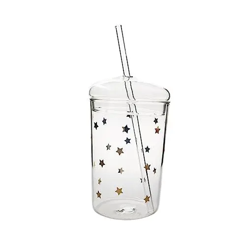 Produktbild: Garneck Schnabeltasse aus Glas saftglas glastassen für heiße getränke Milchbecher tumbler trinkgläser Obst eiskaffee becher kaffeetasse Becher aus Strohglas Getränkeglas Wiederverwendbar