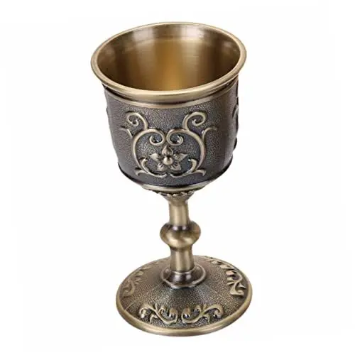 Produktbild: Garneck Metall Retro Wein Tasse Vintage Mini Tasse Für Party Rotwein Kelch Handwerkskunst