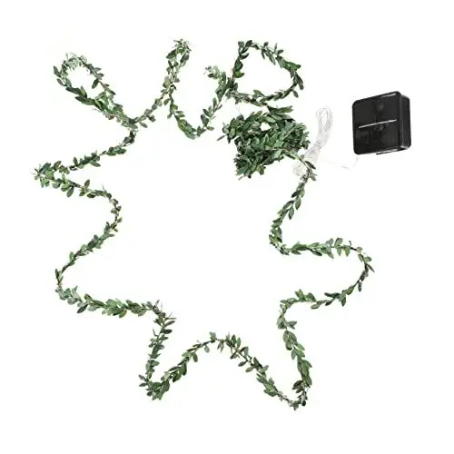 Produktbild: Garneck Schnur Solar-Lichterketten solar gartenbeleuchtung gartenlampe solar outdoor fairy lights solar leuchten solarleuchten für außen LED Blattrebe Seil Licht Rattan Vorhang Lichter PVC