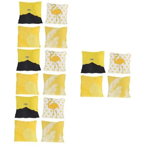 Produktbild: Garneck Sofakissenbezüge 16 STK Ananas-wurf-Kissenbezug Kissenbezüge Für Zuhause Kissenbezüge 18x18 Kissenbezüge Aus Hawaii-blättern Fall Einfarbige Jeans Haushaltsprodukte Quadrat