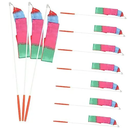 Produktbild: Garneck Tanzbänder-Set 10-teilig Gymnastikausrüstung Partygeschenke Für Jungen Und Mädchen Mit Luftschlangen Mit Weichem Griff