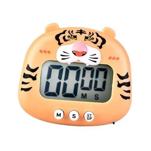 Produktbild: Garneck Tiger-Timer Wecker Für Uhren Wirkung Küchentimer Sonnenaufgang Wecker Led-Timer Kindertimer Apple-Timer Grill-Timer Wiederaufladbare Zeitschaltuhr Alarm Kochen Abs Yellow
