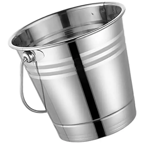 Produktbild: Garneck Tragbarer Eiskübel Champagnerkühler Edelstahleimer Eiskübel Aus Edelstahl Champagnerkübel Für Partys Weineimer Wein-eiskübel Metall Eimer Eiswanne Rostfreier Stahl Kamin Öllagerung