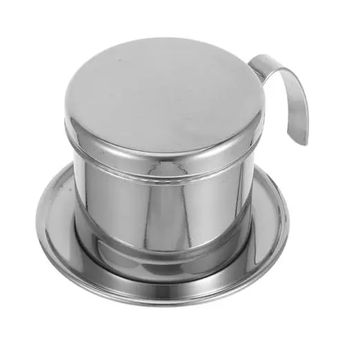 Produktbild: Garneck Edelstahl Vietnamesischer Kaffeefilter Tragbare Kaffee Tropfmaschine Für Zuhause Und Küche Wiederverwendbarer Kaffeebereiter Für Single Serve Kaffee 304 Edelstahl Kaffee