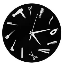 Produktbild: Garneck Wanduhr Vintage-Wanduhr Kinderdekoration Vintage-Uhr Runde Ruhige Uhr Friseursalon-Wanduhr Vinyl-Schallplatten-Wanddekoration Acryl Schwarze Acryl-Wanduhr Wanduhr
