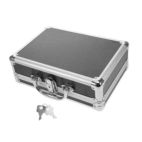 Produktbild: Garneck Werkzeugkasten-organizer Aus Aluminiumlegierung Mit Griff, Abschließbare Für Werkzeuge, Tragbarer Metallkoffer Für Heimwerker-projekte,