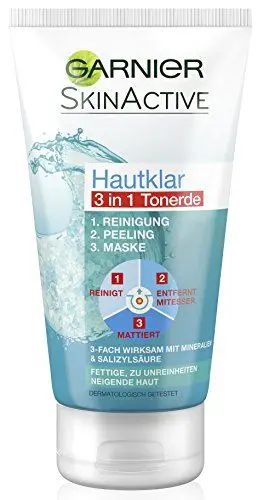 Produktbild: Garnier 3in1 Gesichtsreinigung, Peeling, Gesichtsmaske, Gesichtspflege gegen Pickel & Unreinheiten, Hautklar, 6er Pack (6 x 150 ml)