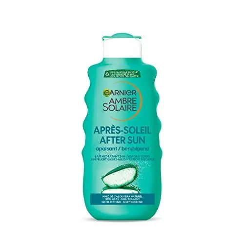 Produktbild: Garnier After Sun Lotion, Kühlende und beruhigende Bodylotion mit Aloe Vera, Ambre Solaire After Sun Beruhigende Feuchtigkeits-Milch, 1 x 200 ml