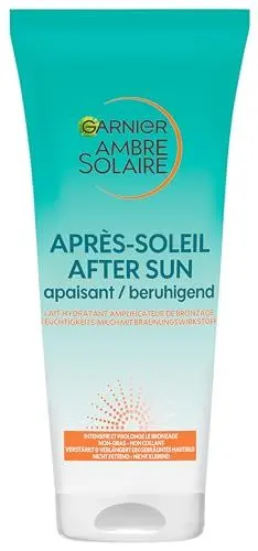 Produktbild: Garnier After Sun Lotion, Sanft bräunende Feuchtigkeits-Milch, Verstärkt ein gebräuntes Hautbild, Ambre Solaire Beruhigende After Sun Feuchtigkeits-Milch, 1 x 200 ml