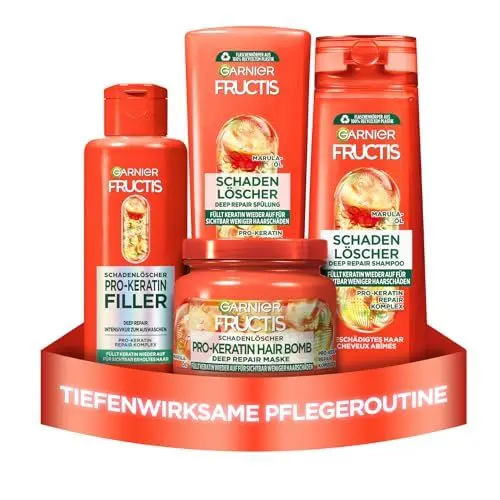 Produktbild: Garnier Fructis Schadenlöscher reparierendes Shampoo für geschädigtes Haar XXL, Mit Amla-Öl und pflanzlichen Keraproteinen für weniger Spliss, Maxi Format, 1000ml