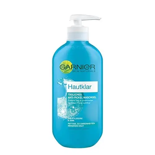 Produktbild: Garnier Hautklar Gesichtsreinigung für unreine Haut, Porenverfeinernd, Mit Salizylsäure und Zink, Tägliches Anti-Pickel Waschgel für das Gesicht, 1 x 200ml