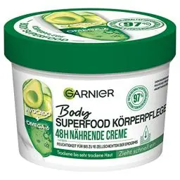 Produktbild: Garnier Nährende Körperpflege für trockene Haut, Body Butter mit Avocado und Omega 6, Für bis zu 48 Stunden Feuchtigkeit, Body Superfood, 1 x 380 ml