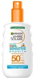 Produktbild: Garnier Sonnencreme LSF 50+ für Kinder, Wasserfest und resistent gegen Sand, Ambre Solaire Kids Sensitive expert+ Sonnenschutzspray, 1 x 200 ml