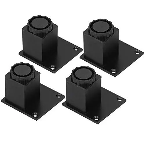 Produktbild: Garosa 4Pcs / Set Möbelbeine Kabinettbeine Aluminiumlegierung Einstellbare Küchenfüße Quadratisch Schwarz für Couchtisch Schreibtisch Sofabeine Stuhl(60 mm),Möbelfüße