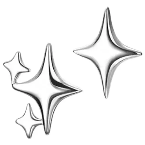 Produktbild: GAROZATION 1 Paar Asymmetrische Stern Ohrringe Für Damen Asymmetrische Ohrringe Für Mädchen Ohrringe Für Asymmetrische Ohrringe Asymmetrische Ohrringe Damen Ohrringe Ohrringe Silber
