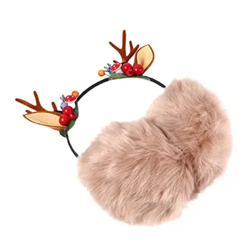 Produktbild: GAROZATION 1 Stück Damen Weihnachten Ohrenschützer Stirnband Geweih Design Warme Winter Ohrenschützer Für Mädchen