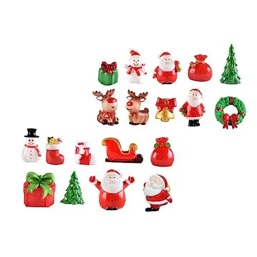 Produktbild: GAROZATION Weihnachtsdeko Schneemann Und Schlitten Figuren Kreative Tischornamente Aus Resin Festliche Mikrolandschaft Für Xmas Dekoration Ideal Als Und Für Die