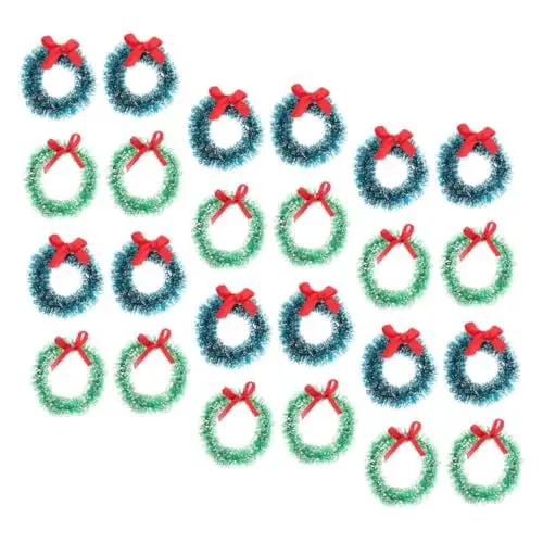 Produktbild: GAROZATION 24St Wohnung einweihungsgeschenk weihnachtsbaumdeko weihnachtsbäume geschmückt weinachtsgirlande wheinatsgeschenke Mini-Kränze Weihnachtsgirlande Christbaumkränze Sisal-Seide