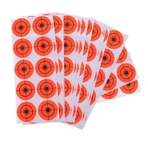 Produktbild: GAROZATION 250 Stück Schießscheiben Aus Papier Zielmarker Schießzubehör Übungszubehör Praktische Ziele Abziehbilder Aufkleber Aus Papier Zielscheiben Schießzubehör Orange