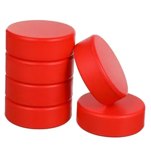 Produktbild: GAROZATION Hockey-Trainingsbälle 6 Stück Schaumstoff-Pucks rotes Hockey-Puck-Spielzeug für Jungen und Mädchen leichte Eishockey-Pucks zum Spielen im Innenbereich