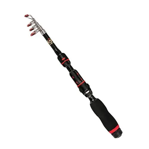 Produktbild: GAROZATION Angelrute für Fischliebhaber Angelrolle Angelrutenhalter Haken Bausatz lockt Angelrute mit geringem Gewicht Angelrute mit hoher Tragkraft Klappstange tragbares Angelzubehör Black