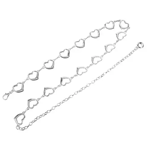 Produktbild: GAROZATION Kettengürtel Taillenperlen Taillenkette Schmuck Herzgurt Hüftkette Gürtelketten Für Damen Taillengürtel Für Damenkleider Taillenkette Für Damen Silberne Taillenkette Metall Silver