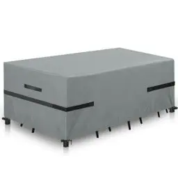 Produktbild: GARPROVM Abdeckung für Gartenmöbel, Abdeckplane Gartenmöbel Schutzhülle für Gartenmöbel Wasserdicht Winddicht Anti-UV Staubdicht Oxford Gewebe, für Outdoor Sofa Möbelsets - 180 x 120 x 75cm, Grau