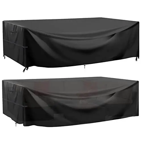 Produktbild: GARPROVM Abdeckung für Gartenmöbel, Abdeckplane Gartenmöbel Schutzhülle für Gartenmöbel Wasserdicht Winddicht Anti-UV Staubdicht Oxford Gewebe, für Outdoor Sofa Tisch Möbelsets - 230x165x80cm
