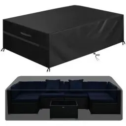 Produktbild: GARPROVM Abdeckung für Gartenmöbel, Abdeckplane Gartenmöbel Schutzhülle für Gartenmöbel Wasserdicht Winddicht Anti-UV Staubdicht Oxford Gewebe, für Outdoor Sofa Tisch Möbelsets - 280x204x106cm