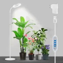 Produktbild: Garpsen Grow Light, Volles Spektrum LED Bodenpflanzenlicht mit Timer 6/12/16H, 3 Farbmodi Grow Lampe mit Basis, 5 Dimmbare Ebenen, 23''~67''justable Höhe für Indoor große oder kleine Pflanzen (weiß)