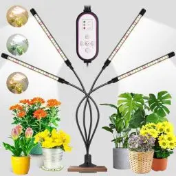 Produktbild: Garpsen Pflanzenlampe Led, 80 LEDs Grow Lampe, 4 Heads Vollspektrum Led Pflanzenlicht für Zimmerpflanzen mit Auto ON & Off Timer 4/8/12H, 3 Arten von Modus, 10 Helligkeitsstufen