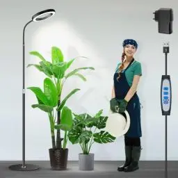 Produktbild: Garpsen Pflanzenlampe, Pflanzenlampe LED Vollspektrum mit Standfuß, 3 Farben Grow Light mit Timer 6/12/16H, 5 dimmbare Stufen, 58cm~170cm Höhenverstellbar für große Pflanzen oder Samen