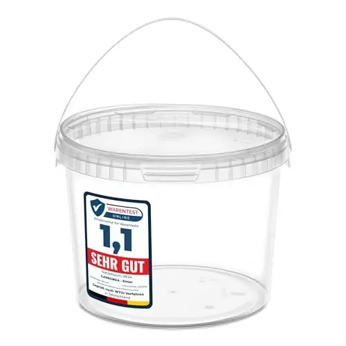 Produktbild: Garronda Eimer mit Deckel 3 L für die Lagerung von Lebensmittel- und Chemischen Produkten 5 Stück Transparent GD-0072