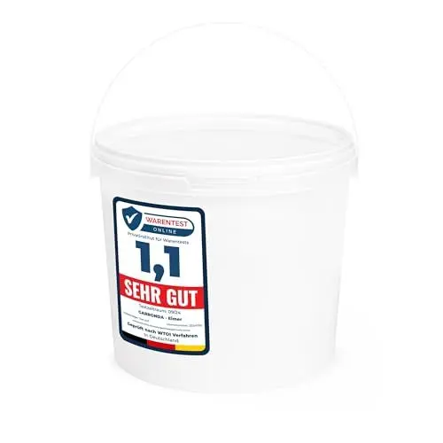 Produktbild: Garronda Eimer mit Deckel 5 L für die Lagerung von Lebensmittel- und Chemischen Produkten 1 Stück Weiß GD-0071