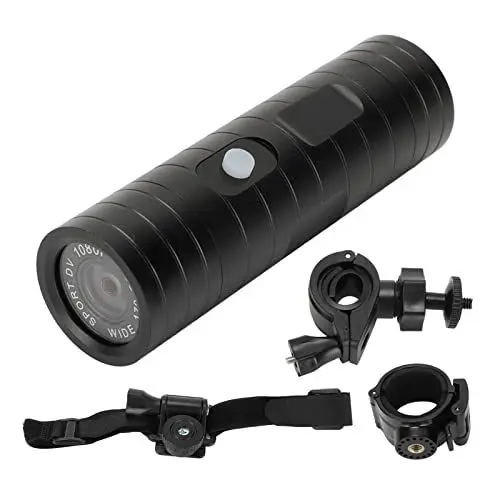Produktbild: Garsent 1080P Fahrrad-Videokamera, 170-Grad-Weitwinkel--Sport-Video-Action-Kamera, wasserdichte Motorrad-Dashcam, Eingebautes Mikrofon, Lange Akkulaufzeit, 360-Grad-Halterung