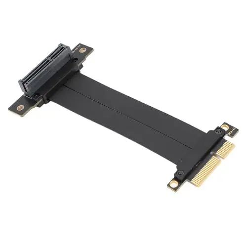 Produktbild: Garsent PCIE 4.0-Verlängerungskabel, 16 Gbit/s, 180-Grad-Stecker auf 90-Grad-Buchse, 64-poliger Kupferleiter für PCIe-Karte, M.2 PCIe-Karte, Firewire-Karte, USB-PCIe-Karte (30cm)