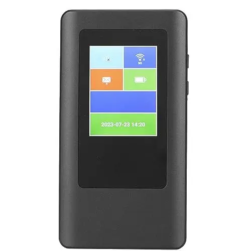 Produktbild: Garsent Tragbarer 5G-WLAN-Router Dual Band 2,4G 5,8G, Unterstützt 16 Benutzer, 4000-mAh-Akku, 2,4-Zoll-LCD-Display für Nahtloses Surfen, Streaming und Online-Gaming