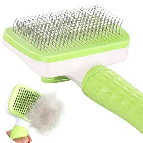 Produktbild: Garstor Hundebürste, Katzenbürste, Hundebürste für Langhaar, Haar Entferner Haustierbürste für Langhaar und Kurzhaar, Hundebürsten Unterwolle, Selbstreinigende Fellbürste, Entfernt Matten Haare