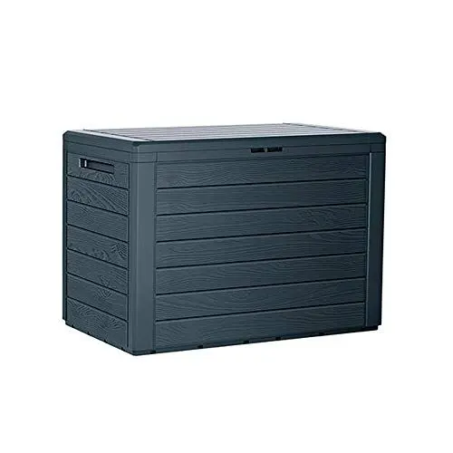Produktbild: Gartenbaul 190 Liter prosperplast -Holzbox aus Kunststoff in Anthrazitfarbe 78 x 43,3 x 55 cm