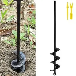 Produktbild: Gartenbohrer Erdbohrer für Bohrmaschine,Pflanzbohrer für Akkuschrauber,Grabungswerkzeug zum Pflanzen,Schwerlast Blume Pflanzgefäße Schnecke zum Löcher graben,Solider Kernschaft Spiralbohrer 4x42cm