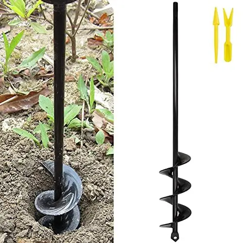 Produktbild: Gartenbohrer Erdbohrer für Bohrmaschine,Pflanzbohrer für Akkuschrauber,Grabungswerkzeug zum Pflanzen,Schwerlast Blume Pflanzgefäße Schnecke zum Löcher graben,Solider Kernschaft Spiralbohrer 4x42cm