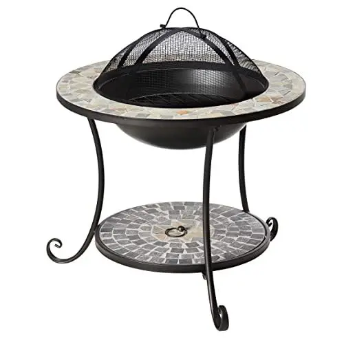Produktbild: Gartenfreude Mosaik | Ø 58 cm Funkenschutz Feuerstelle anthrazit, 9500-1013-118