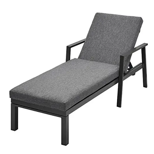 Produktbild: Gartenfreude Aluminium Sonnenliege Ambience, Gestell: dunkelgrau/Kissen: dunkelgrau